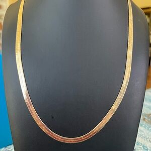 24" Gold herringbone long necklace chain 1/2"
